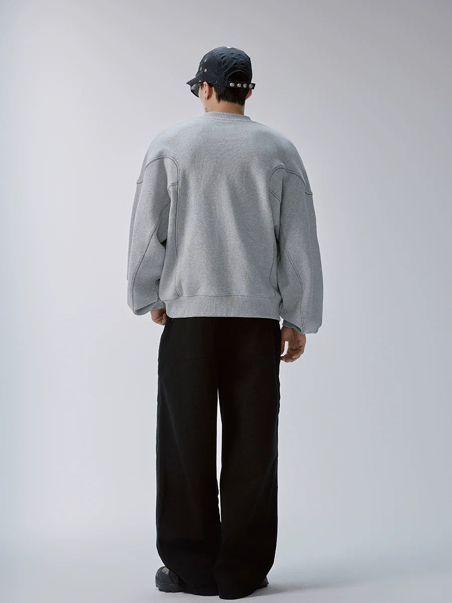 F2CE Pleated Splicing Embroidered Logo Sweatshirt