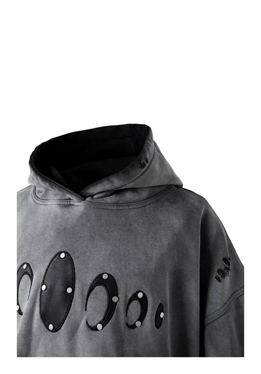 KARMANISTIC Distressed Washed Rivets Hoodie