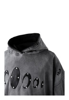 KARMANISTIC Distressed Washed Rivets Hoodie
