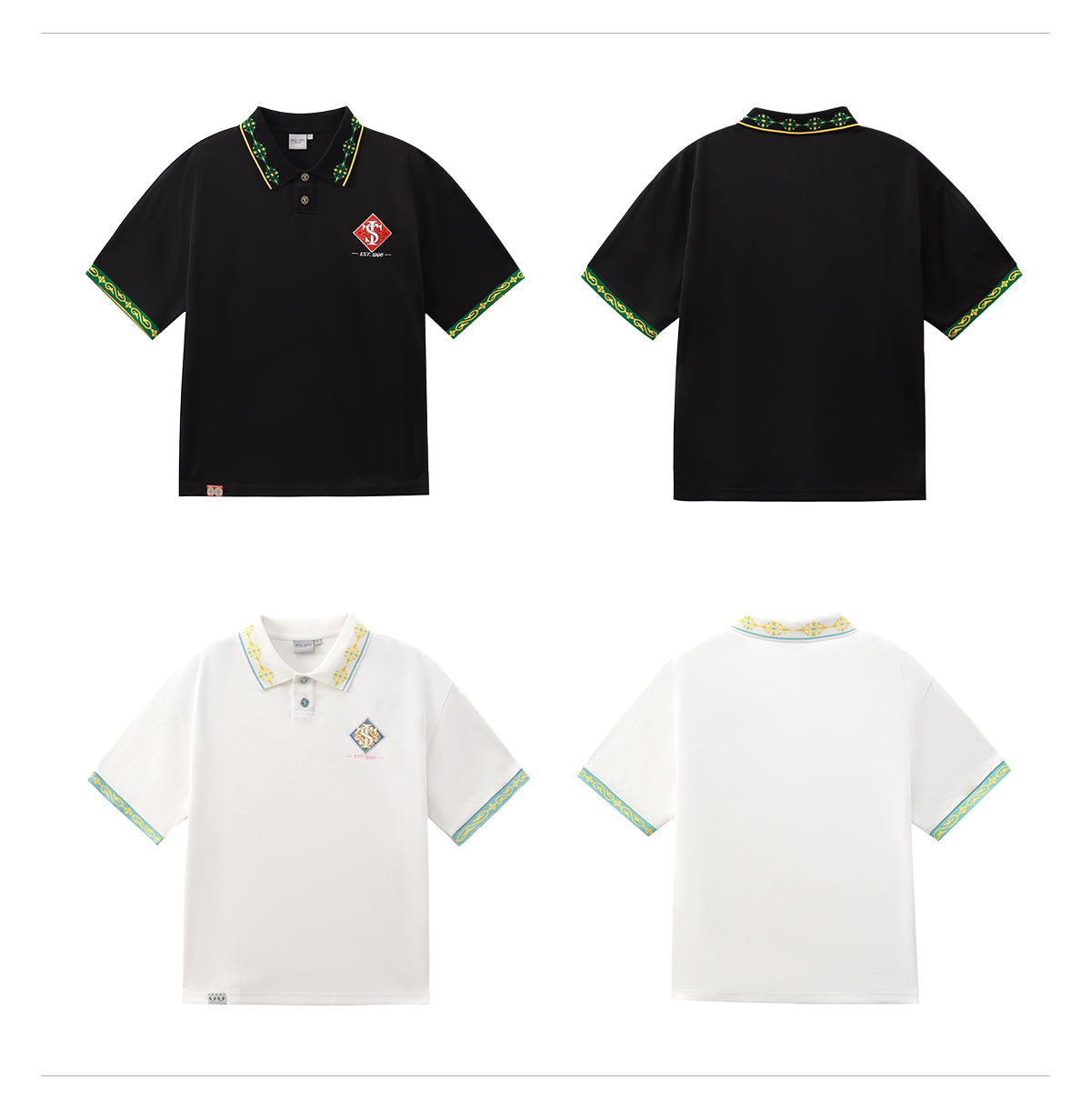 Small Town Kid Ethnic Pattern Jacquard Polo Shirt