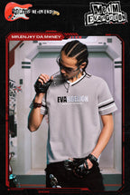 MEDM x EVA NEVER END Character Sketch Print Name Embroidered V Neck Tee