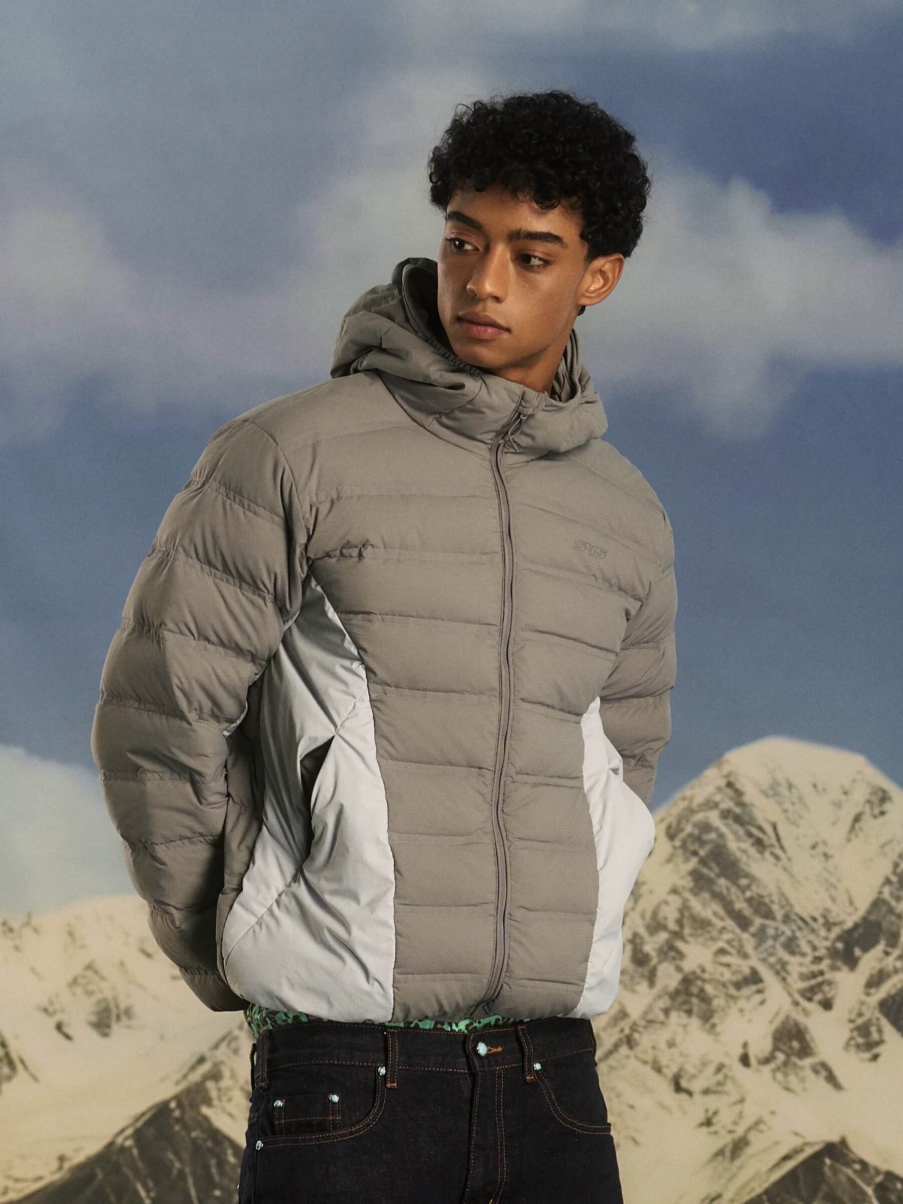S45 Two Tone Double Stitched Lightweight Down Jacket