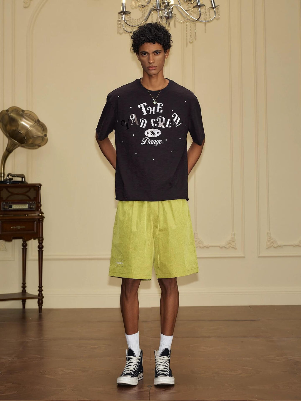 YADcrew Metallic Nylon Quick Dry Shorts