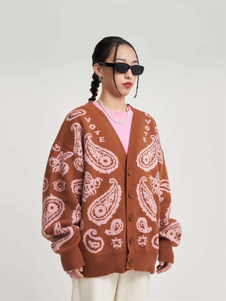 VOTE Paisley Knitted Cardigan