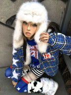KARMANISTIC Metal Logo Fur Earflap Beanie
