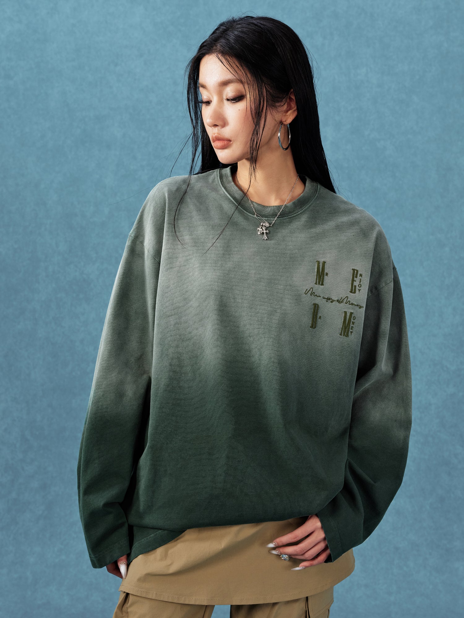 MEDM Gradient Washed Long Sleeve Tee