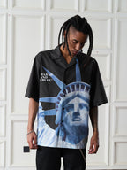 Harsh and Cruel Statue of Liberty printed Cuban Shirt