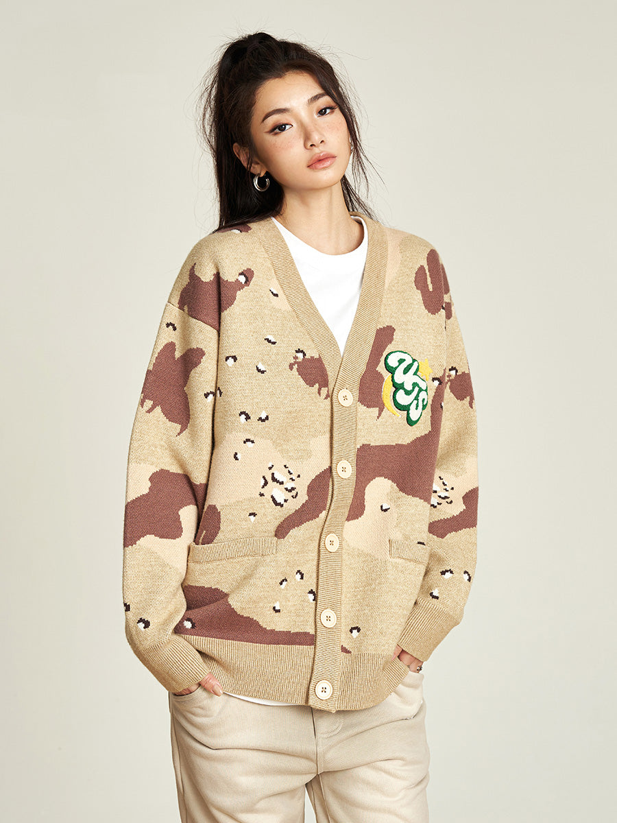 VOTE Desert Camouflage Knit Cardigan