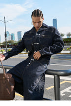 STEEPC Double Breasted Denim Jacket