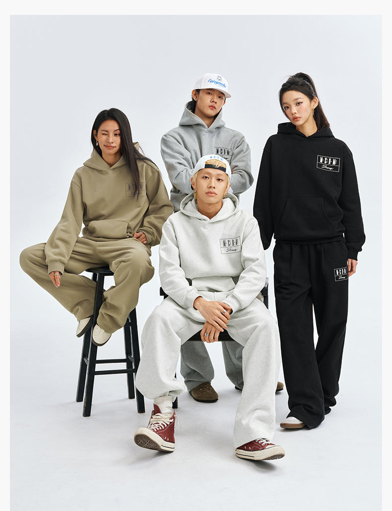 MEDM Embroidered Lettered Logo Hoodie & Sweatpants