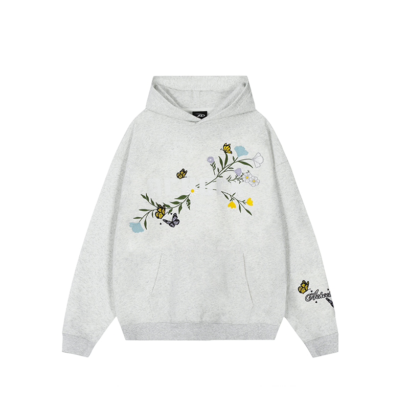 Achock Flowers & Butterflies Embroidered Hoodie