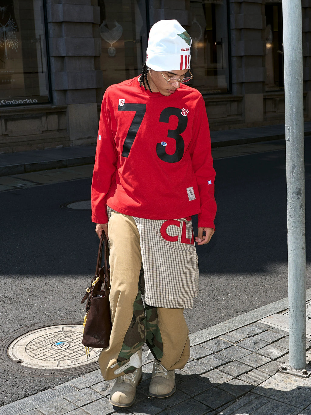 STEEPC Number Print Small Patch Long Sleeve Tee