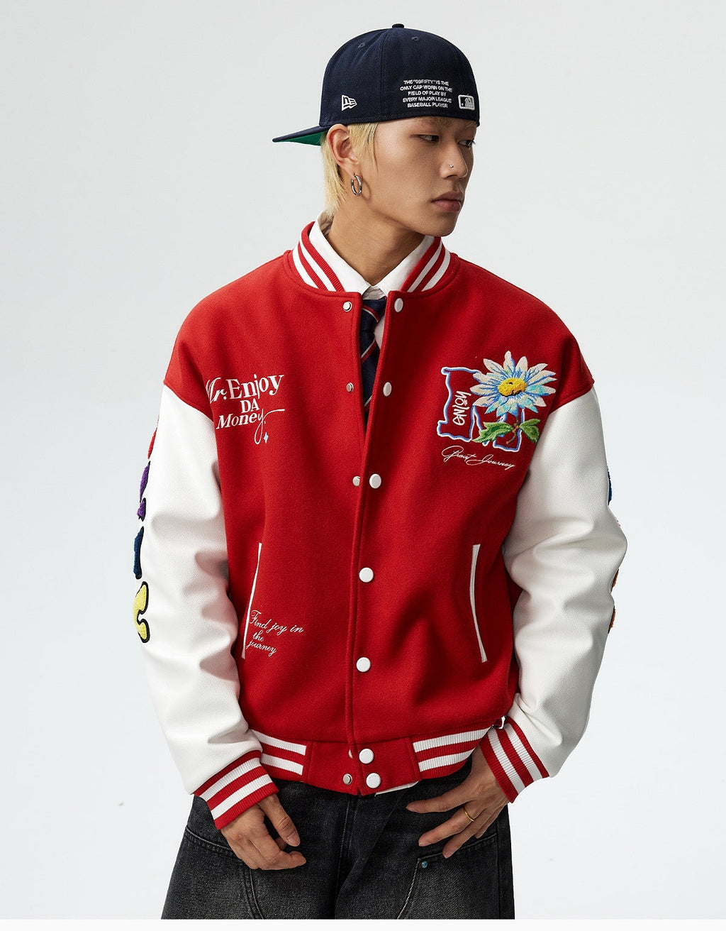 MEDM Daisy Floral Varsity Jacket