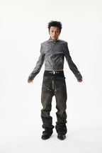 KARMANISTIC Racing Short Leather Jacket