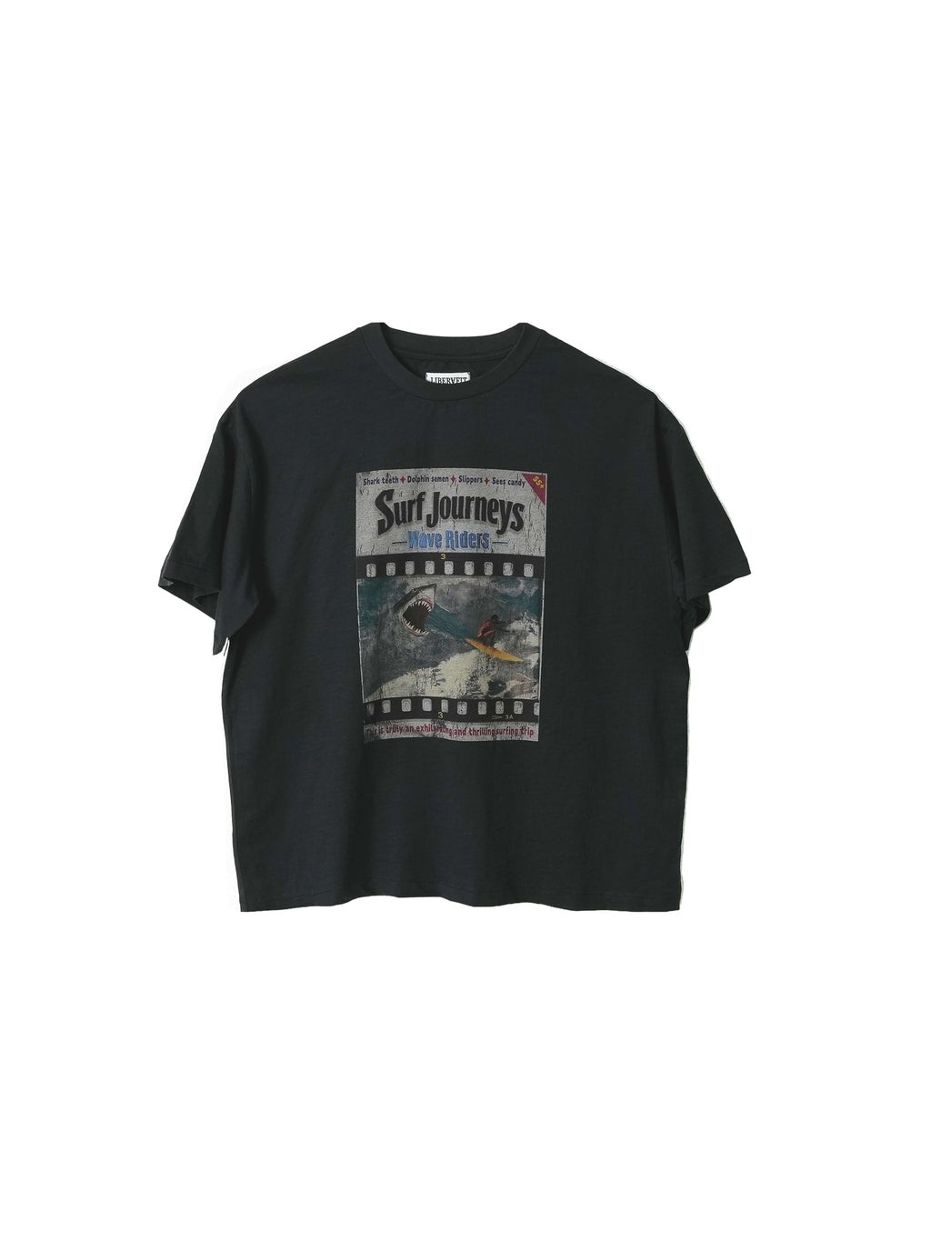 LIBERAFIT Vintage Washed Surfing Print Short Sleeve Tee