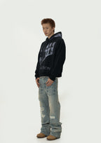 EVILKNIGHT(EK) Mirror Duality Graffiti Print Hoodie
