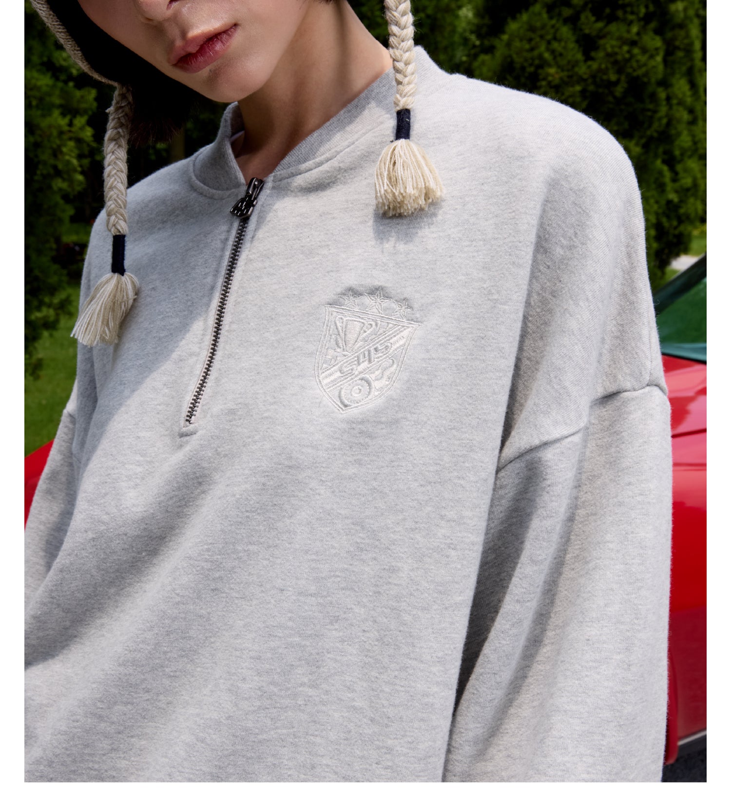 S45 Half Zip Logo Embroidered Sweatshirt