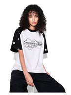 F3F Select Star Print Raglan Color Block Tee