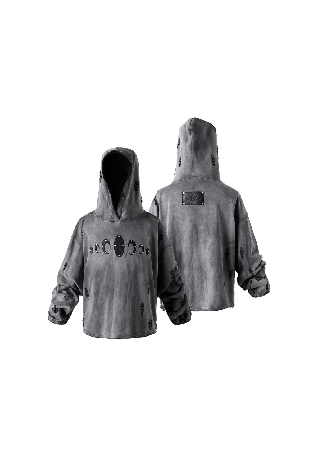 KARMANISTIC Distressed Washed Rivets Hoodie