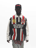 UNTILWERICH Contrast Stitch Long Sleeve Polo Jersey