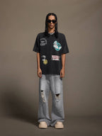 1807 Vintage Multi Print Washed Short Sleeve Tee