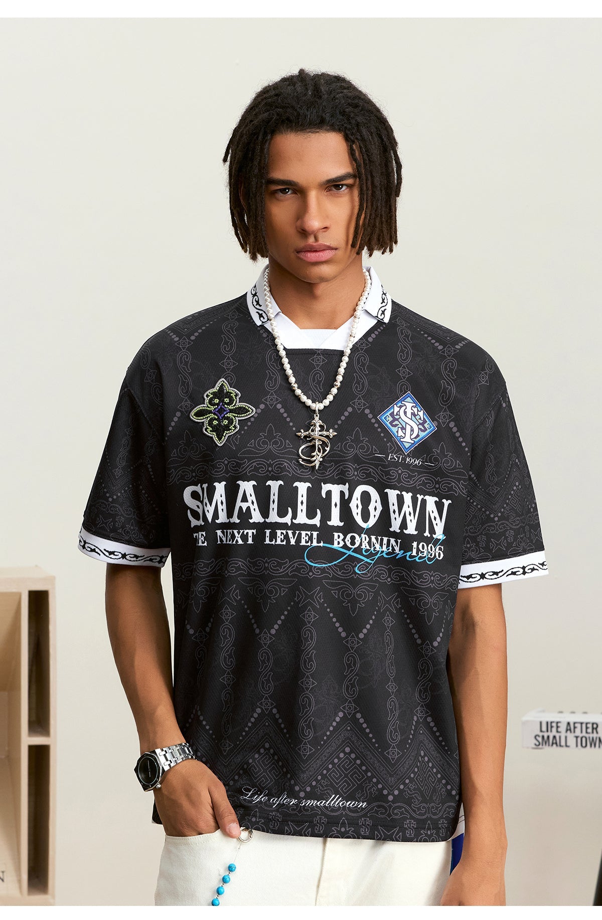 Small Town Kid Ethnic Full Print Soccer Polo Jersey