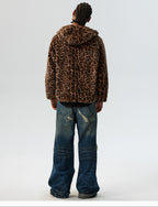 MEDM Reversible Leopard Fur Hooded Track Jacket