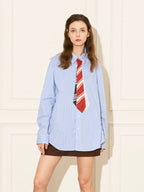 EMPTY REFERENCE Multi Tie Striped Long Sleeve Shirt