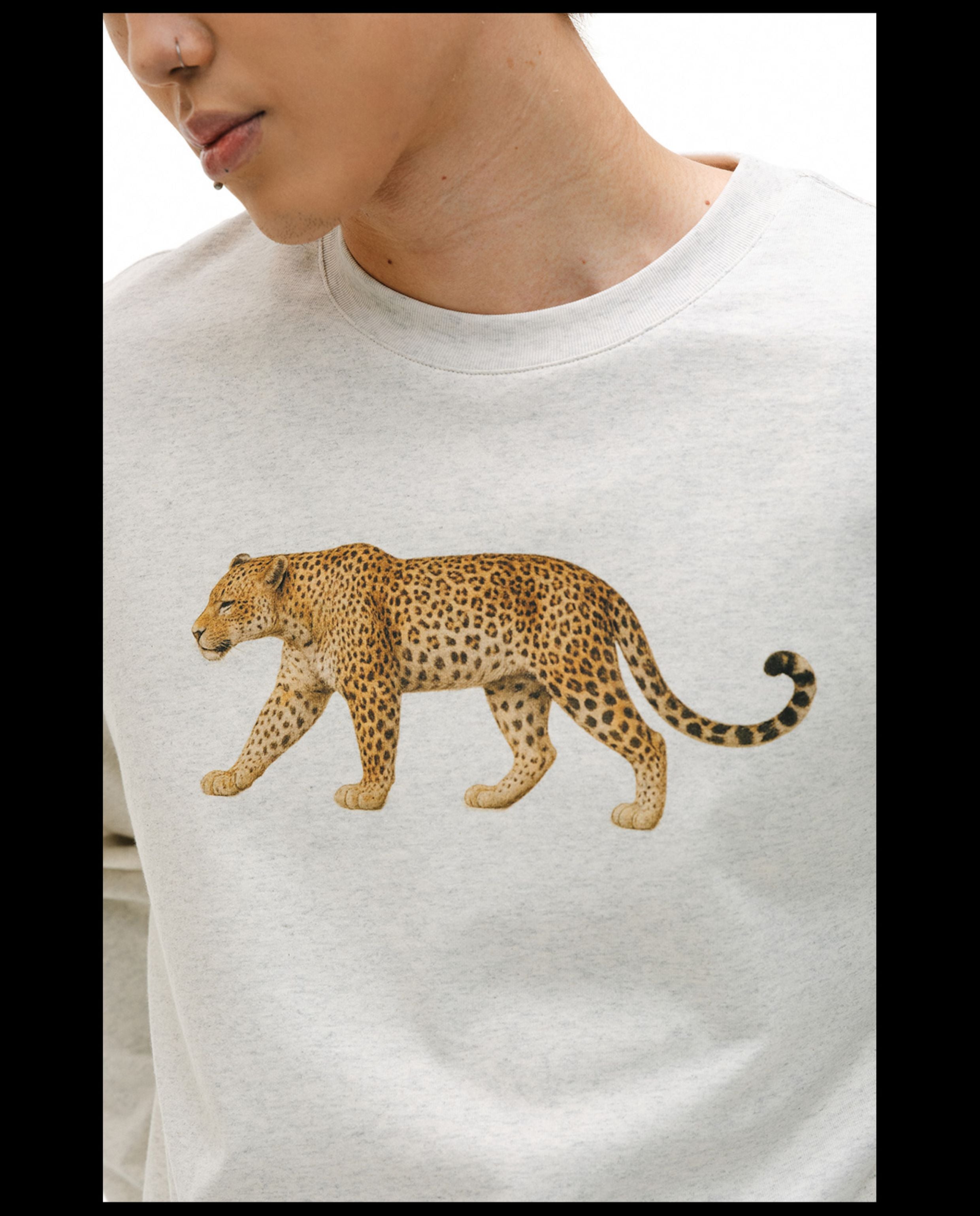 NOVACAM Leopard Digital Print Long Sleeve Tee