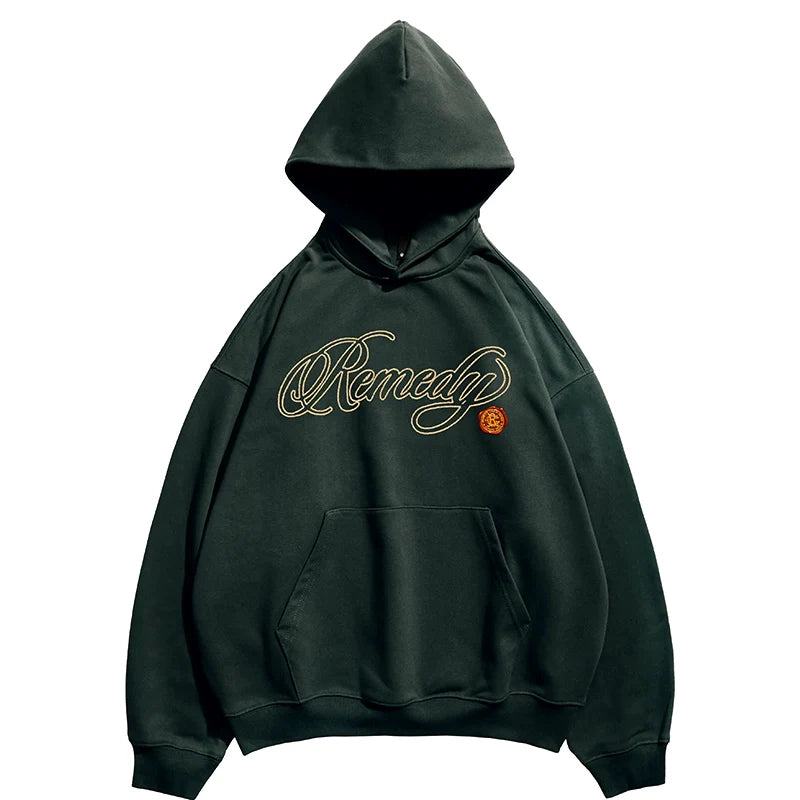 Remedy Metal Wax Seal 3D Logo Embroidered Hoodie