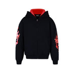 S45 Flame Print Zip Up Hoodie