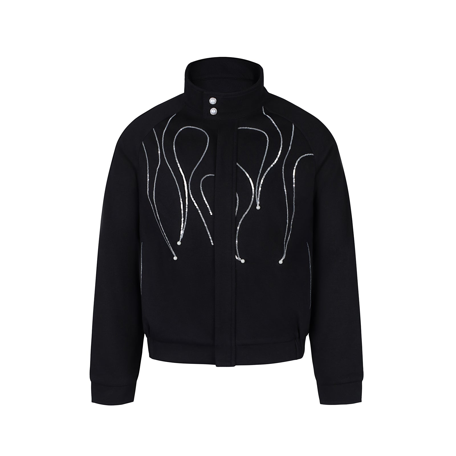 S45 Flame Sequin Wool Harrington Jacket