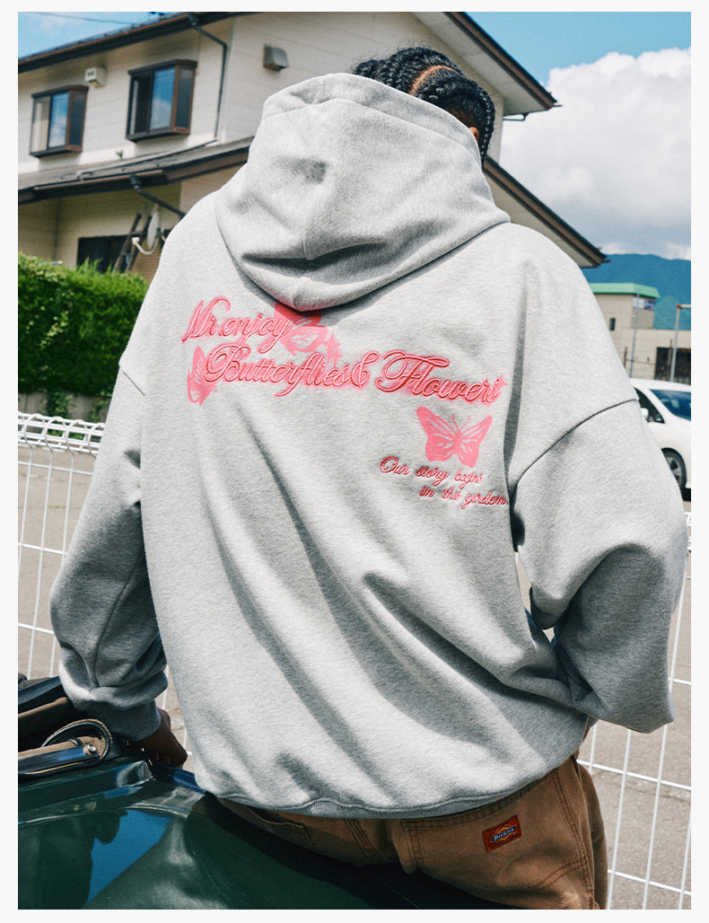 MEDM Neon Embroidered Butterfly Hoodie