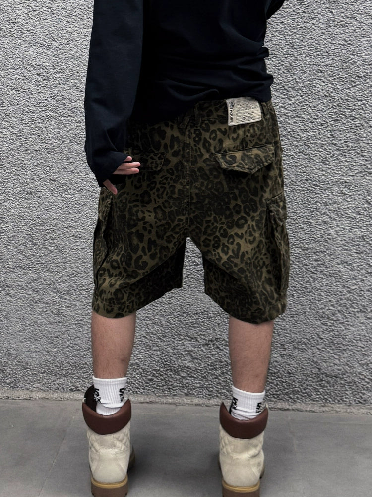 S45 Leopard Cargo Shorts