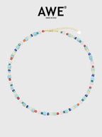 AWE Blue Waves Turquoise Beaded Necklace