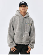 MEDM Gradient Embroidery Sherpa Fleece Hoodie