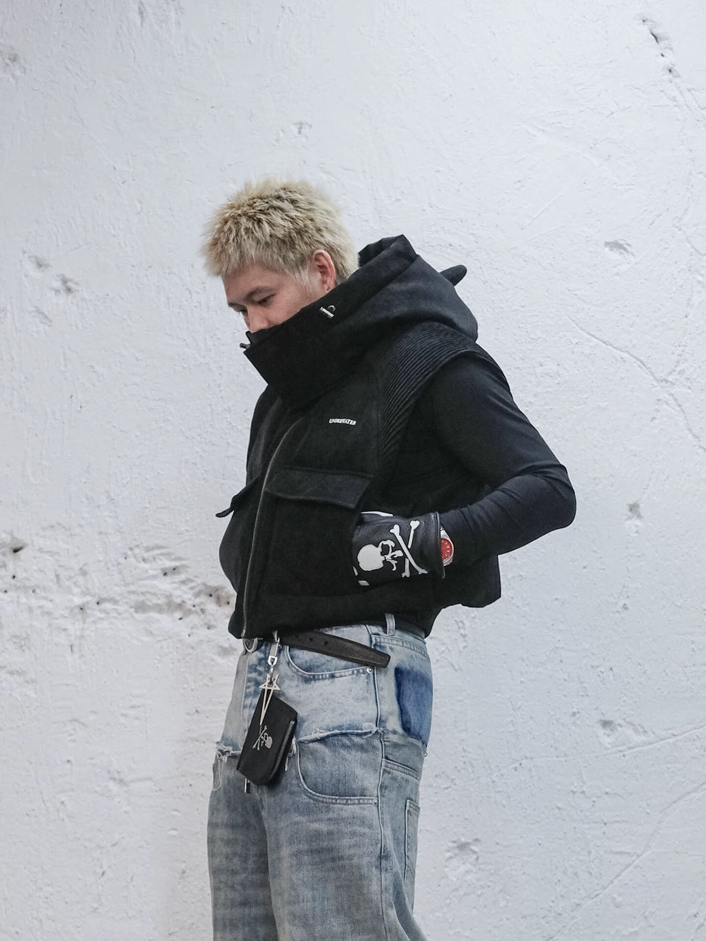 UNDERWATER Demon Horn Removable Hood Down Vest