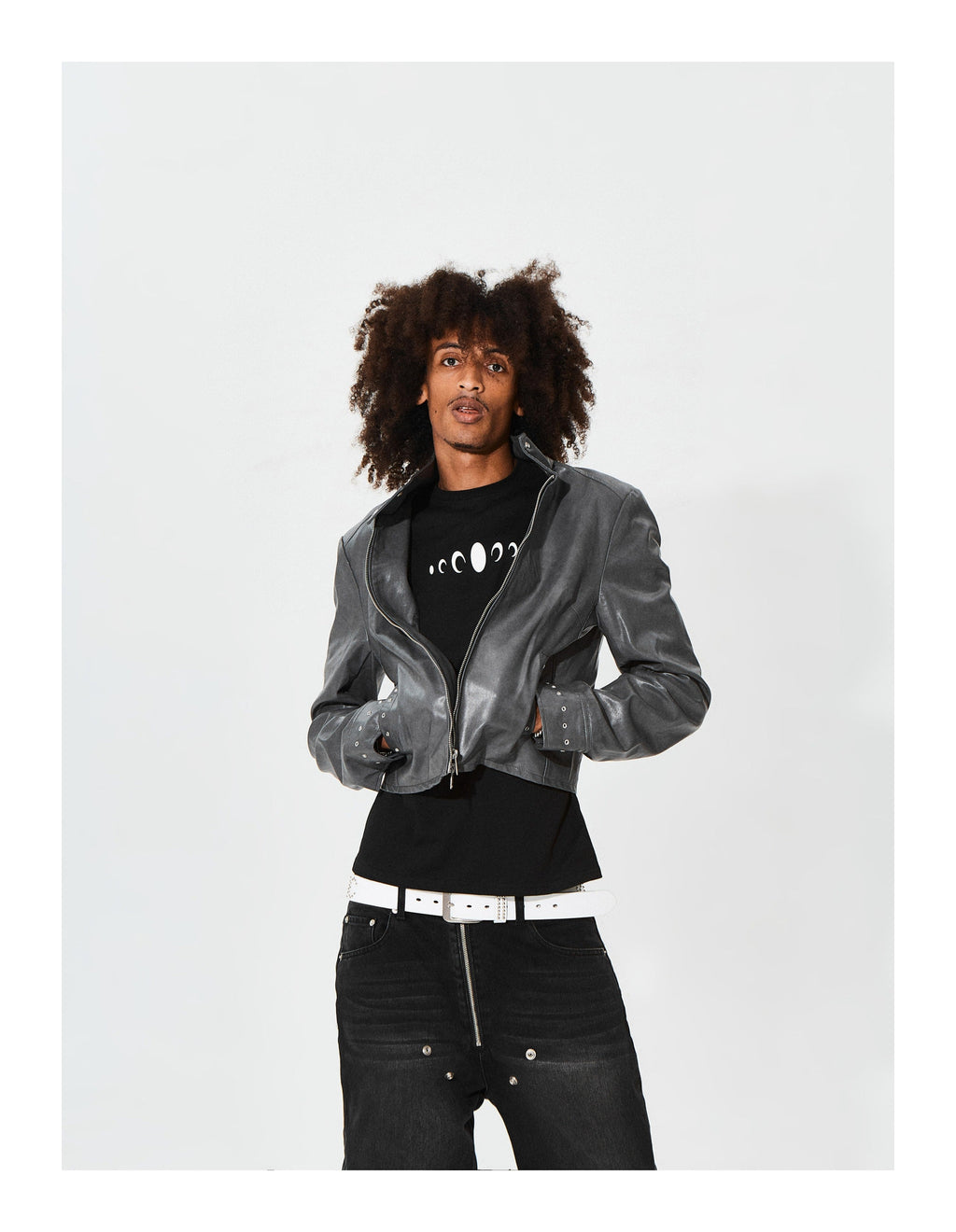 KARMANISTIC Racing Short Leather Jacket