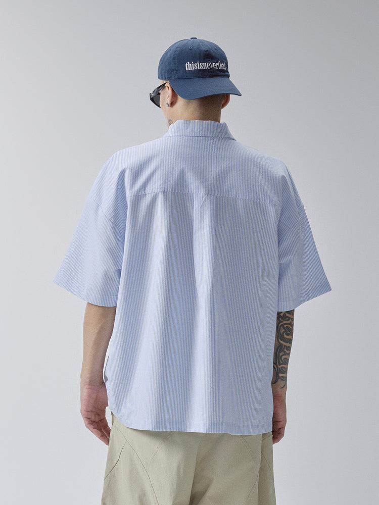 F2CE Printed Striped Short-Sleeve Pullover Shirt