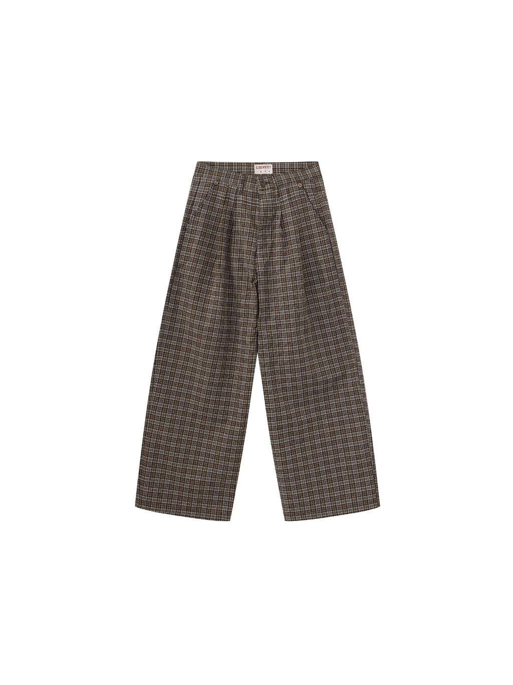 LIBERAFIT Plaid Seersucker Baggy Suit Pants
