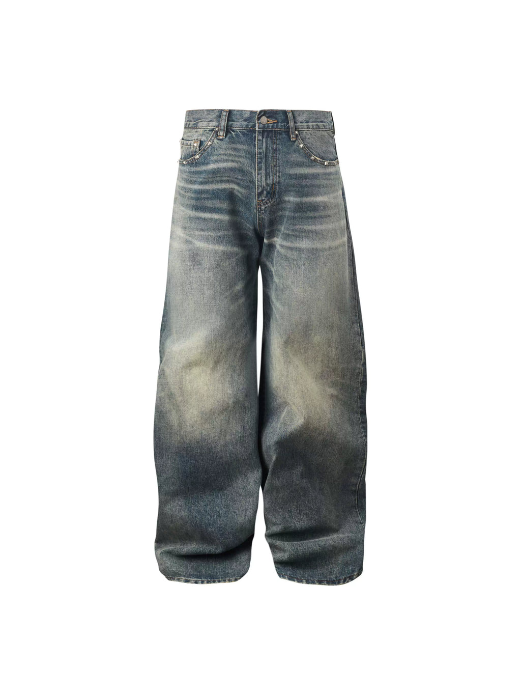 KARMANISTIC Riveted Washed Baggy Jeans