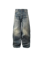 KARMANISTIC Riveted Washed Baggy Jeans