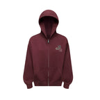 RUSURE Vintage Print Zip Up Hoodie