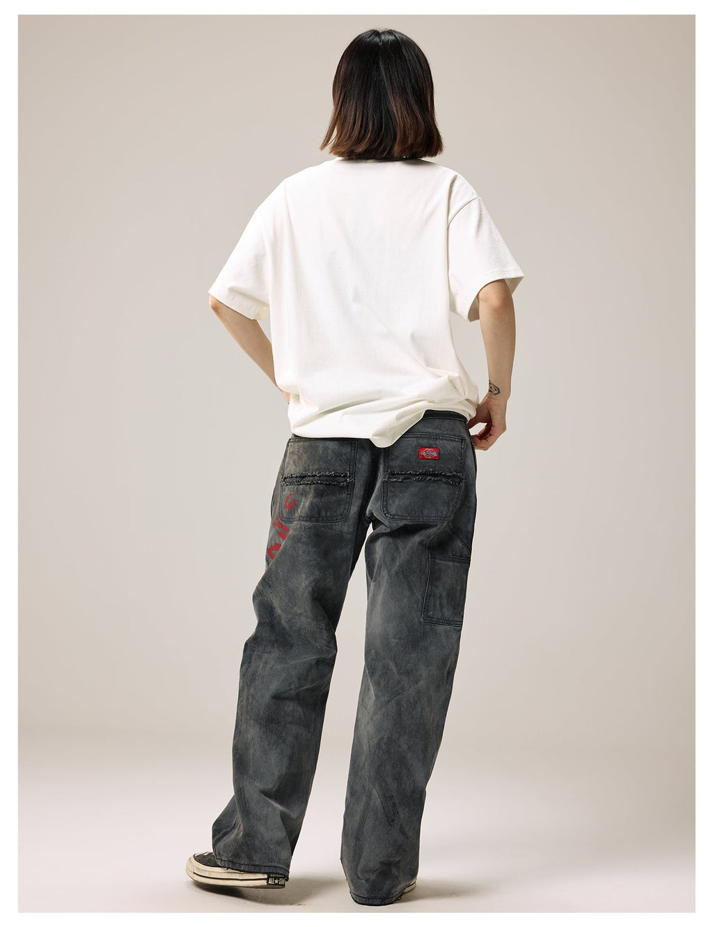 Remedy Kiss Mark Distressed Hole Work Painter Pants