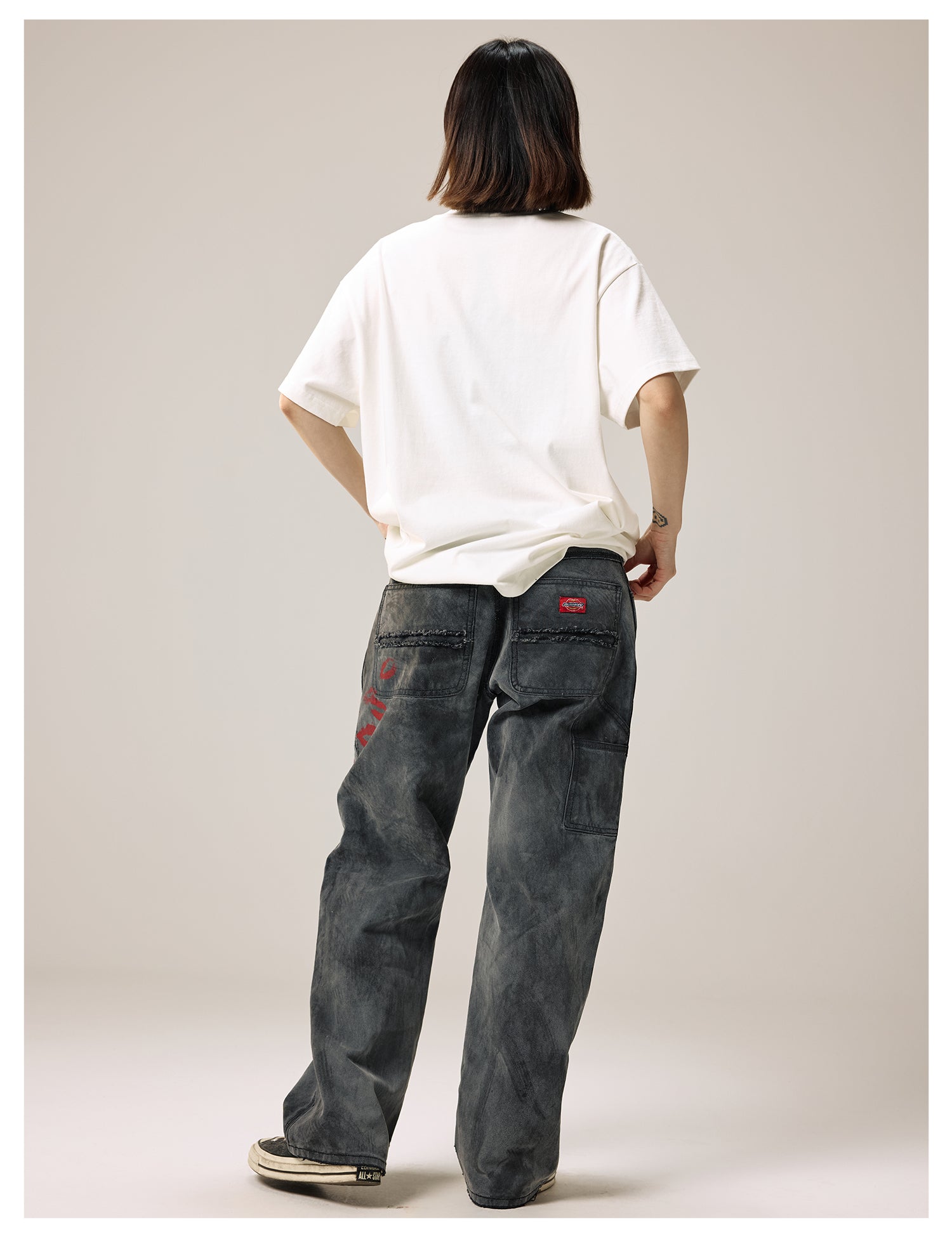 Remedy Kiss Mark Distressed Hole Work Painter Pants