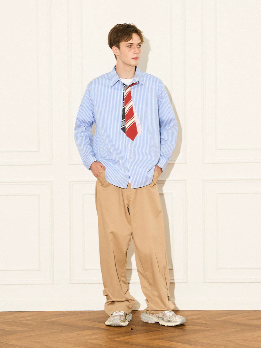 EMPTY REFERENCE Multi Tie Striped Long Sleeve Shirt