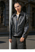 STEEPC Two Tone Leather Racing Jacket