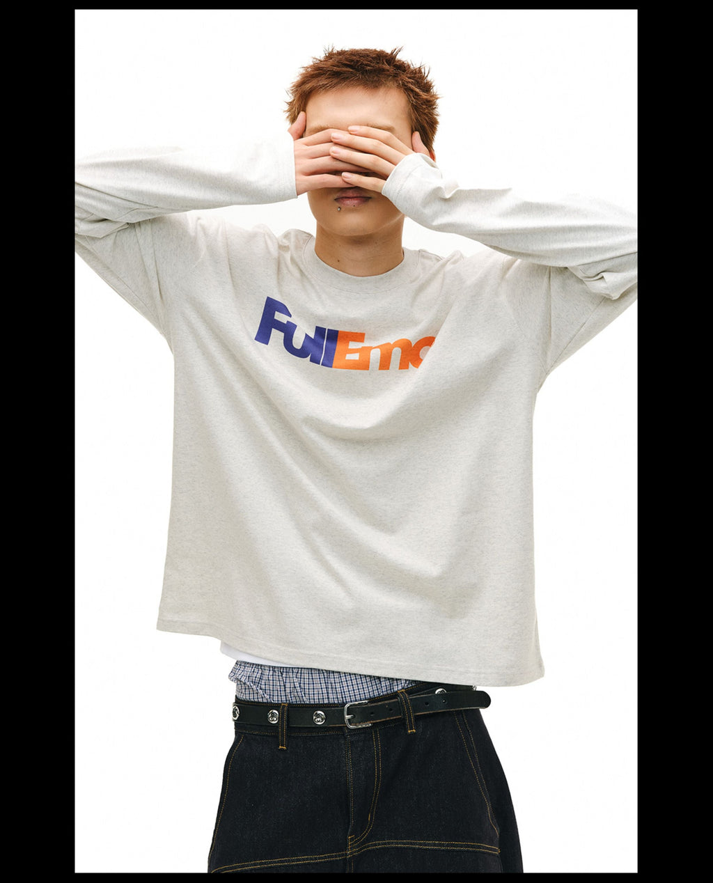 NOVACAM Vintage Playful Logo Long Sleeve Tee