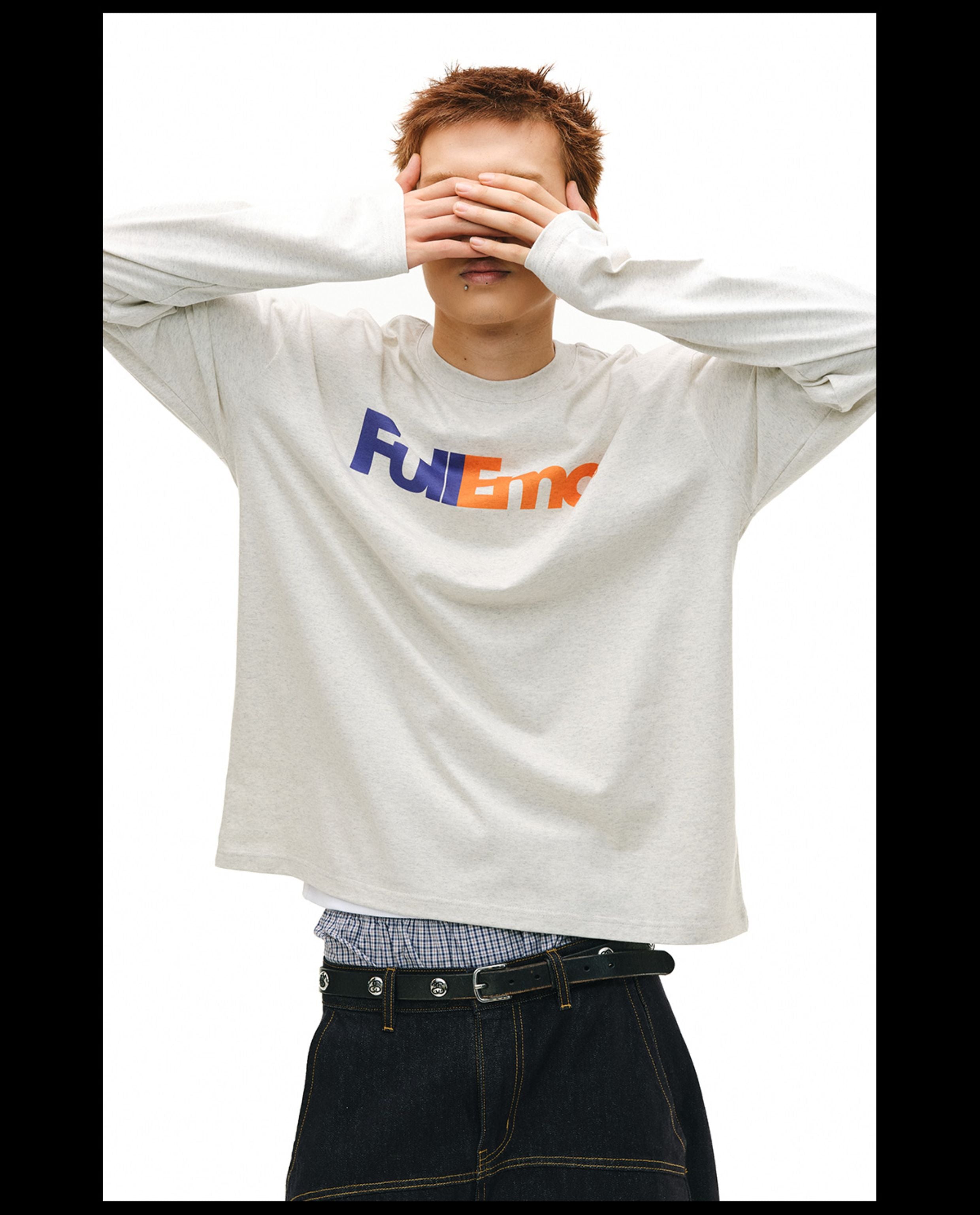 NOVACAM Vintage Playful Logo Long Sleeve Tee