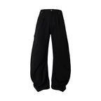 YADcrew Turquoise Studded Tucked Machete Black Pants